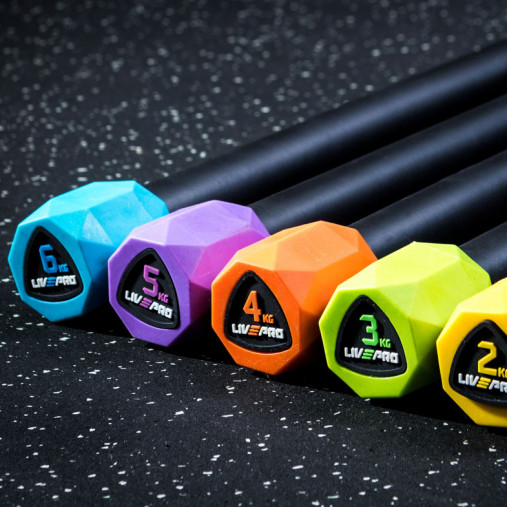 Гимнастическая палка LIVEPRO Weighted Bar 5 кг, фиолетовый/черный Гимнастическая палка LIVEPRO Weighted Bar 5 кг, фиолетовый/черный