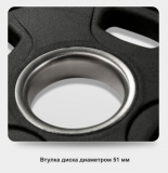 Диск олимпийский черный 2,5 кг BRONZE GYM полиуретан