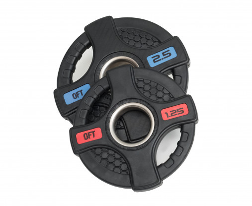 Диск олимпийский обрезиненный черный с двумя хватами 2.5 кг Original Fit.Tools ф50 мм Диск олимпийский обрезиненный черный с двумя хватами 2.5 кг Original Fit.Tools ф50 мм