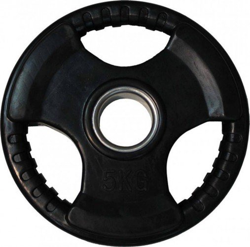Диск обрезиненный черный, тройной хват, D 51 мм, 5 кг