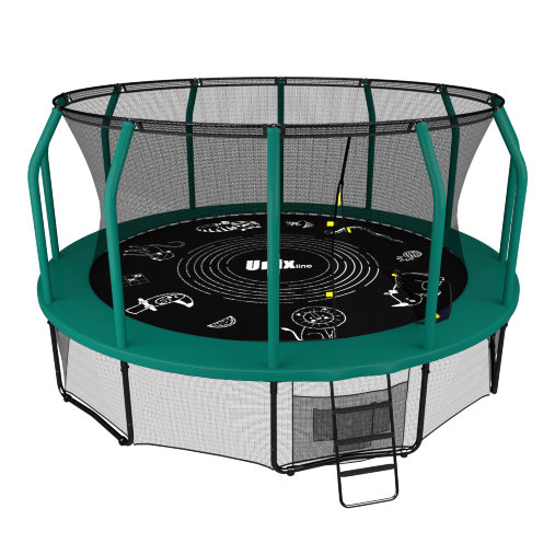 Батут каркасный UNIX line 12 ft (3.66 м) SUPREME GAME (green) с внутренней защитной сетью, зеленый Батут каркасный UNIX line 12 ft (3.66 м) SUPREME GAME (green) с внутренней защитной сетью, зеленый