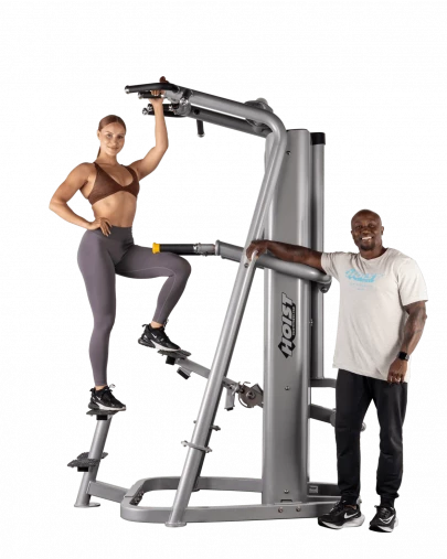 Подтягивание, отжимание с помощью, на прямых ногах. Гравитрон HOIST ROC-IT RS-1700 черный