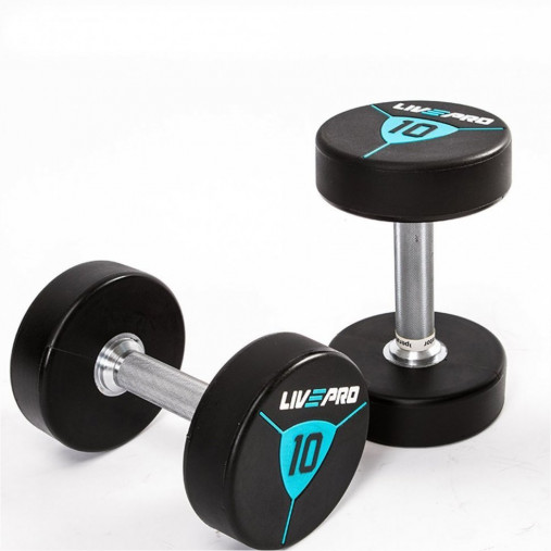 Гантели в уретане LIVEPRO Premium Urethane Dumbbells 38 кг, черный/синий Гантели в уретане LIVEPRO Premium Urethane Dumbbells 38 кг, черный/синий